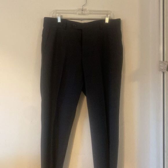 Saks Fifth Avenue COLLECTION Mens Textured Wool Flat-Front Pants - Picture 8 of 8